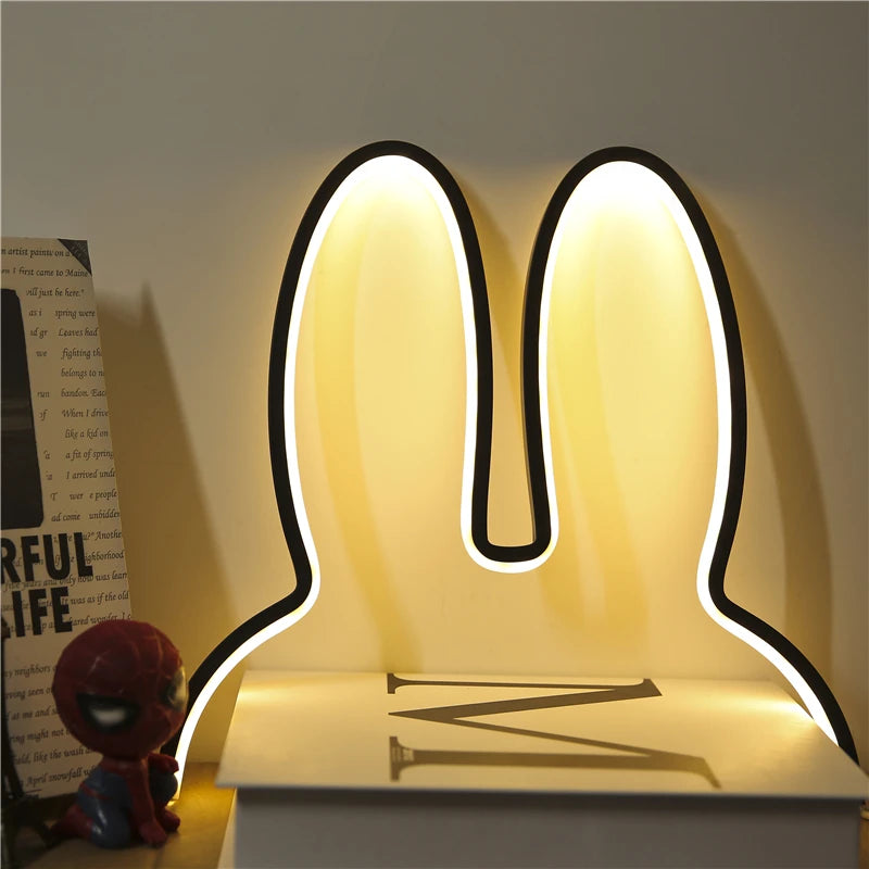 Rabbit LED Night Light – USB Rechargeable Desk Lamp for Kids’ Room, Nursery & Christmas Gift