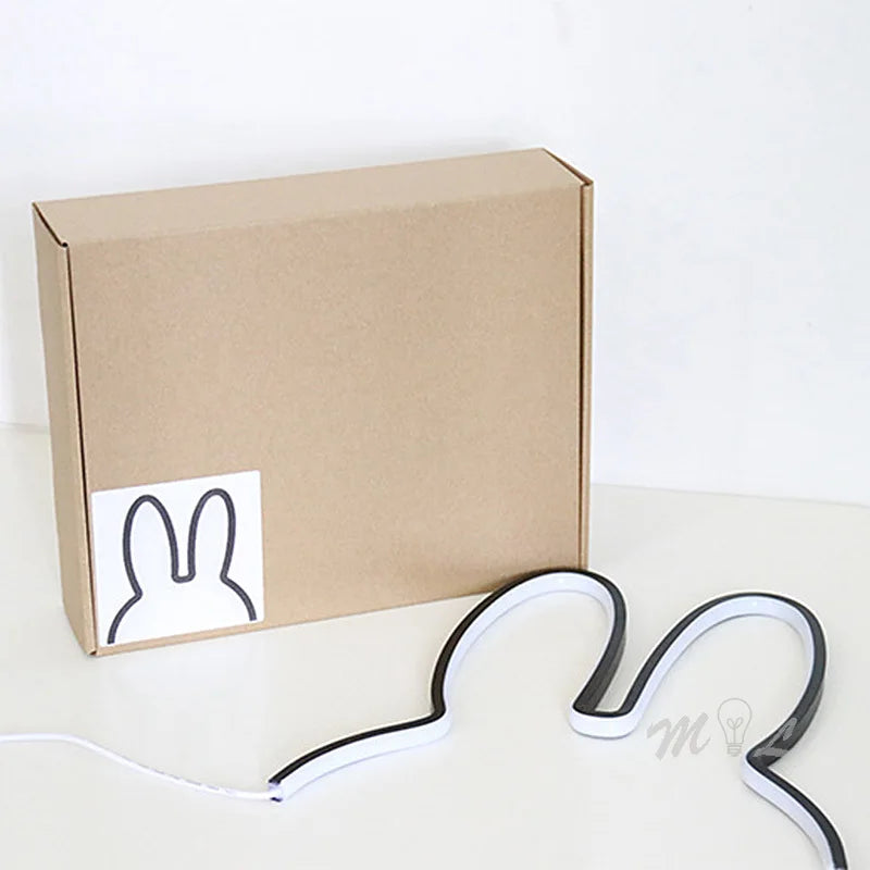 Rabbit LED Night Light – USB Rechargeable Desk Lamp for Kids’ Room, Nursery & Christmas Gift