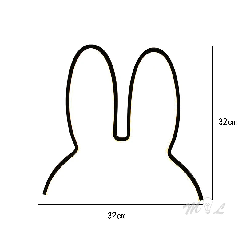 Rabbit LED Night Light – USB Rechargeable Desk Lamp for Kids’ Room, Nursery & Christmas Gift