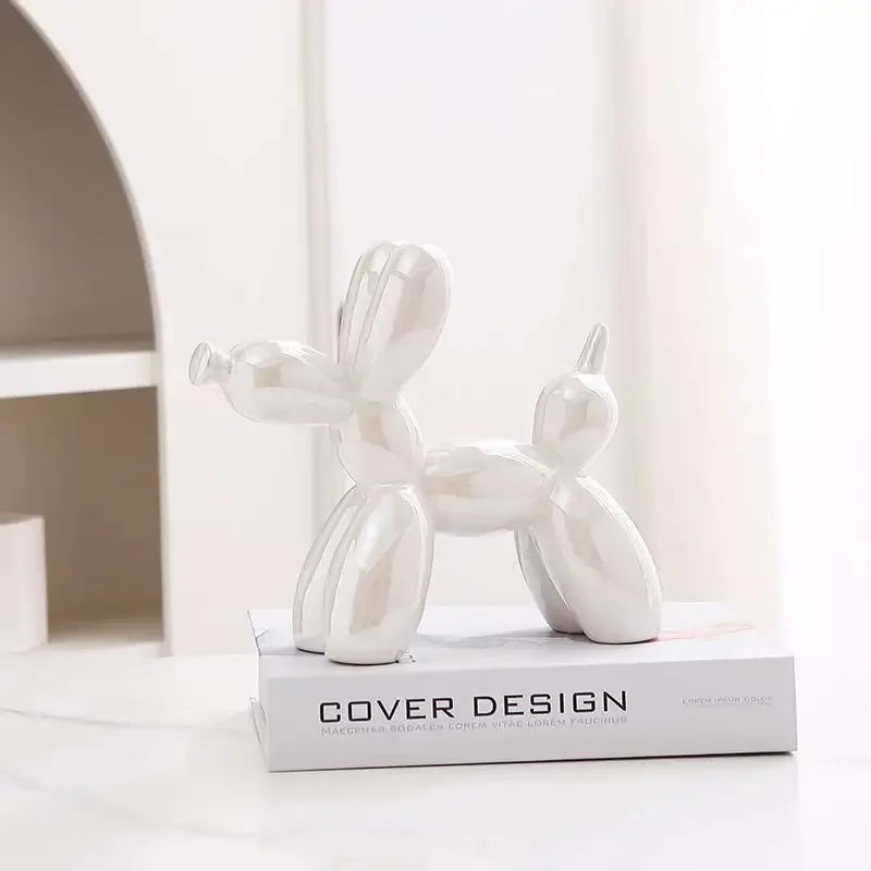 Balloon Dog Ceramic Statue – Playful Art Decor (min order 30 pcs)