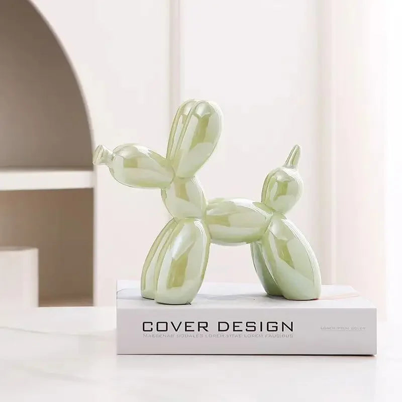 Balloon Dog Ceramic Statue – Playful Art Decor (min order 30 pcs)