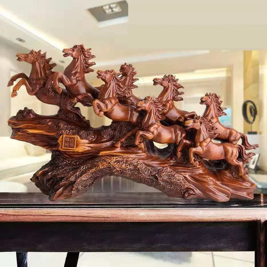 Eight Galloping Horses Wealth Decor – Resin Table Ornament