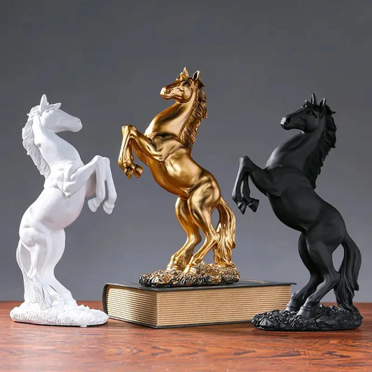 Horse Resin Statue – Elegant Tabletop Decor for Home & Office