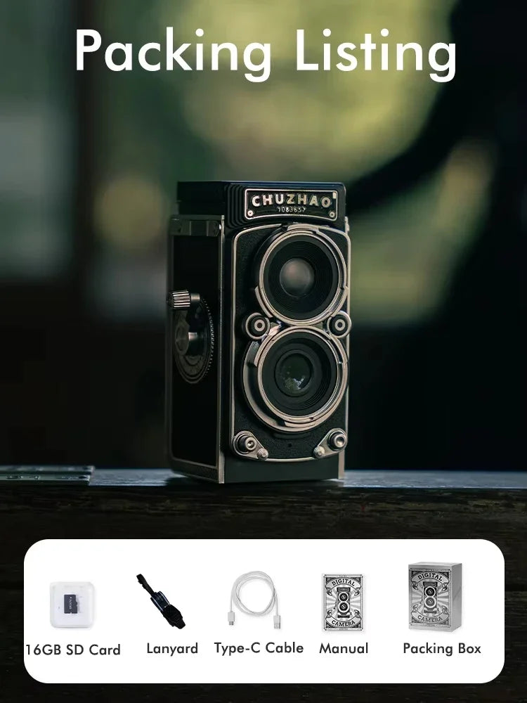 Retro CCD Dual Reflex Digital Camera – 1080P Video & 1.54" Screen